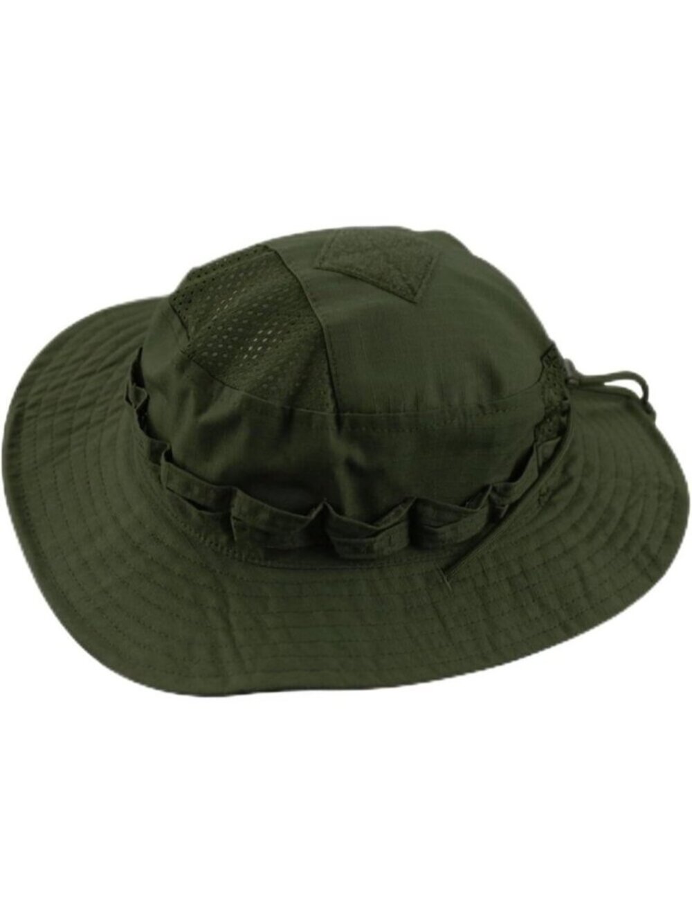 Unisex Army Green Wide Brim Boonie Breathable Uv Protection Classic Bucket Hat